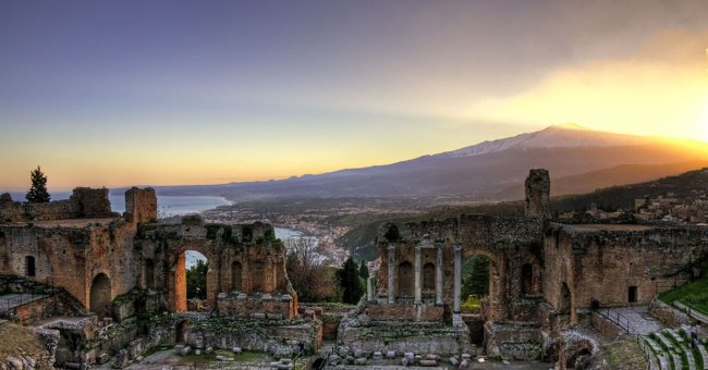 Vulkan etna vidikovac Sicilija